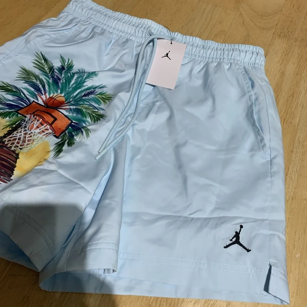 Nike Jordan Essentials Men's Shorts Sea Glacier Blue Size Medium IB7276-474